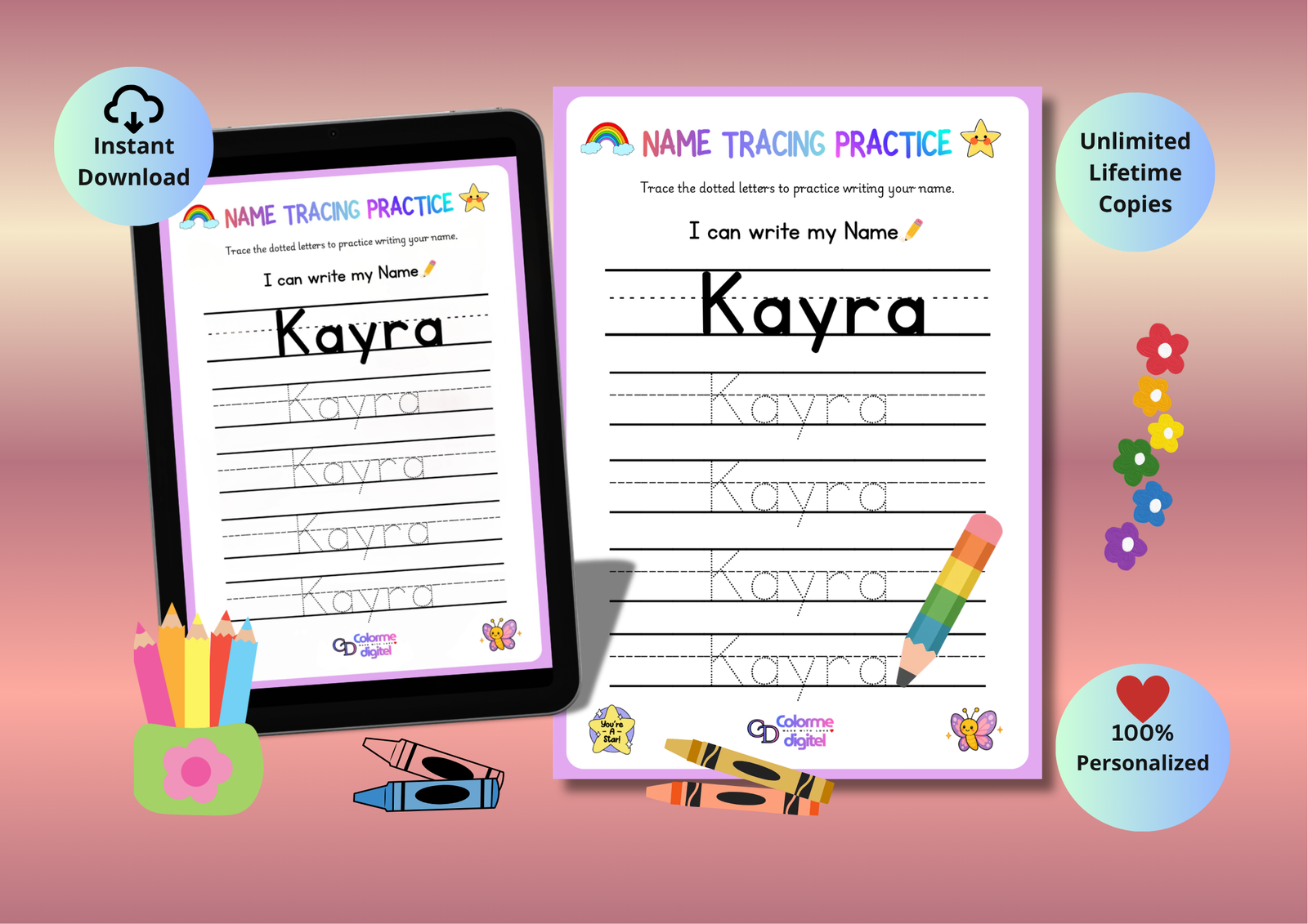 PERSONALIZED NAME TRACING PRACTICE WORKSHEET 04